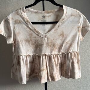 SO Women's Tie-Dye Peplum Top